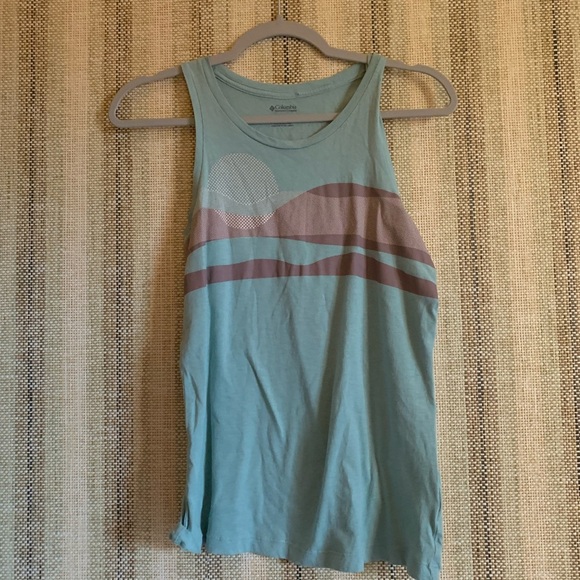 Columbia Tank Top Shirt Women Size XS Teal Summer Clothing Athletic Wear - Picture 1 of 2